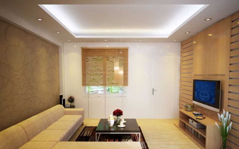 Trần thạch cao hình vuông mang đến sự sang trọng và hiện đại cho phòng khách 30m2