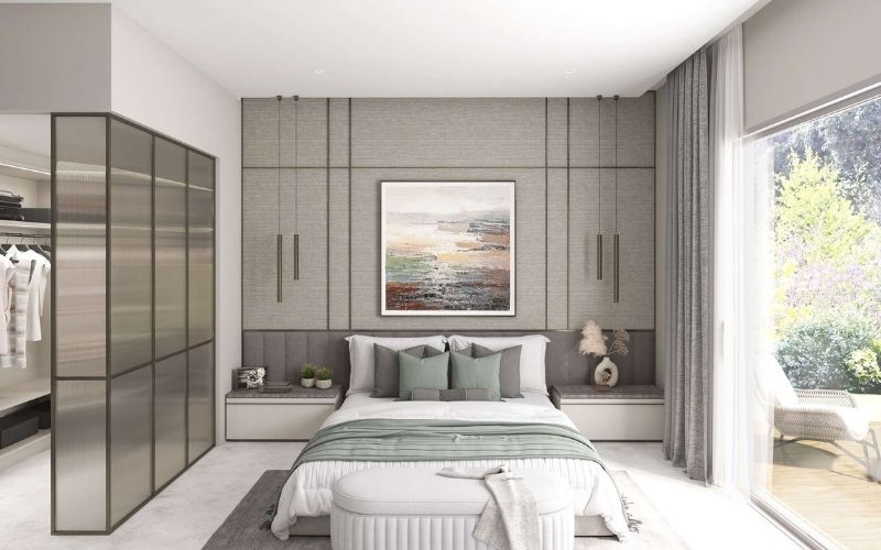 Trần thạch cao đơn giản cho phòng 12m2, thiết kế màu sắc nhẹ nhàng