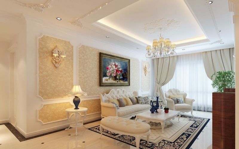 Phào chỉ và họa tiết của mẫu trần luôn được chạm khắc tinh tế