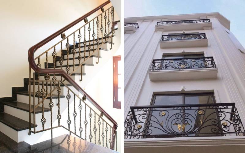 Cầu thang và lan can sắt chất lượng cao