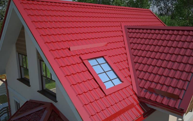 Tôn giả ngói đỏ tạo điểm nhấn ấn tượng cho ngôi nhà