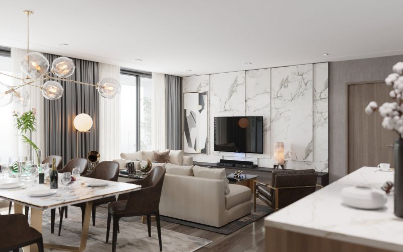 trần thạch cao phẳng