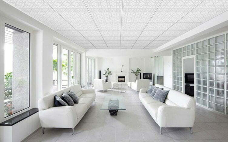 Mẫu trần thạch cao thả phòng khách